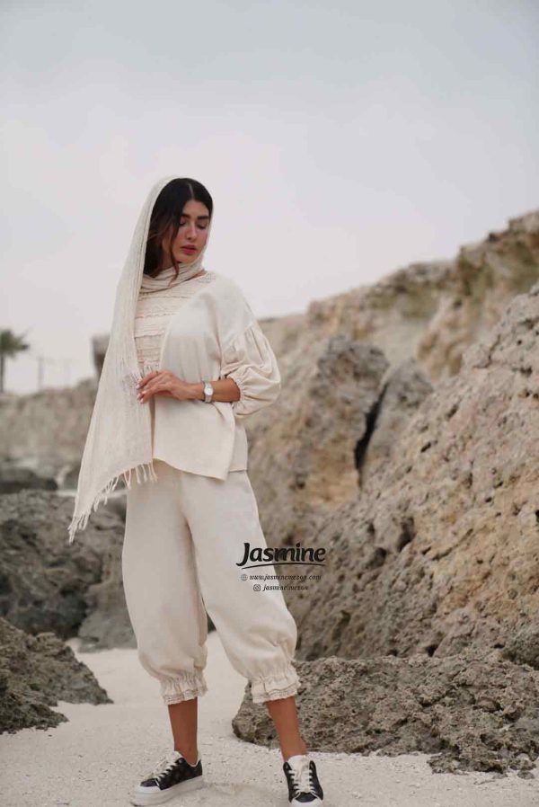 پیراهن کرم کنفی کد sku-1300 - تصویر 3